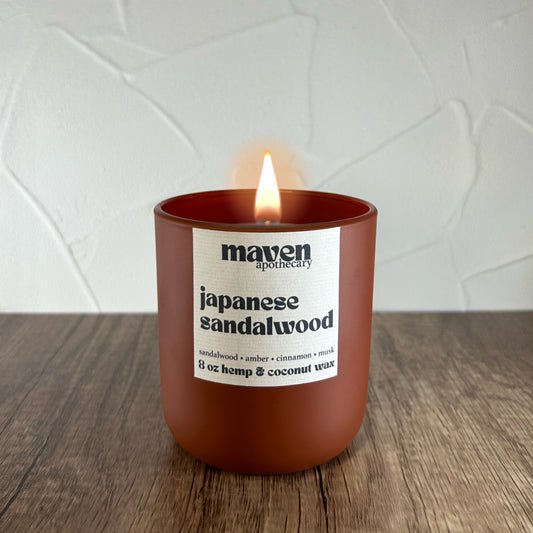 Japanese Sandalwood Hemp & Coconut Wax Candle 8oz