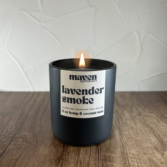 Lavender Smoke Hemp & Coconut Wax Candle 8oz