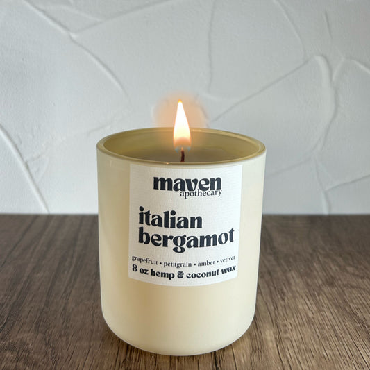 Italian Bergamot Hemp & Coconut Wax Candle 8oz