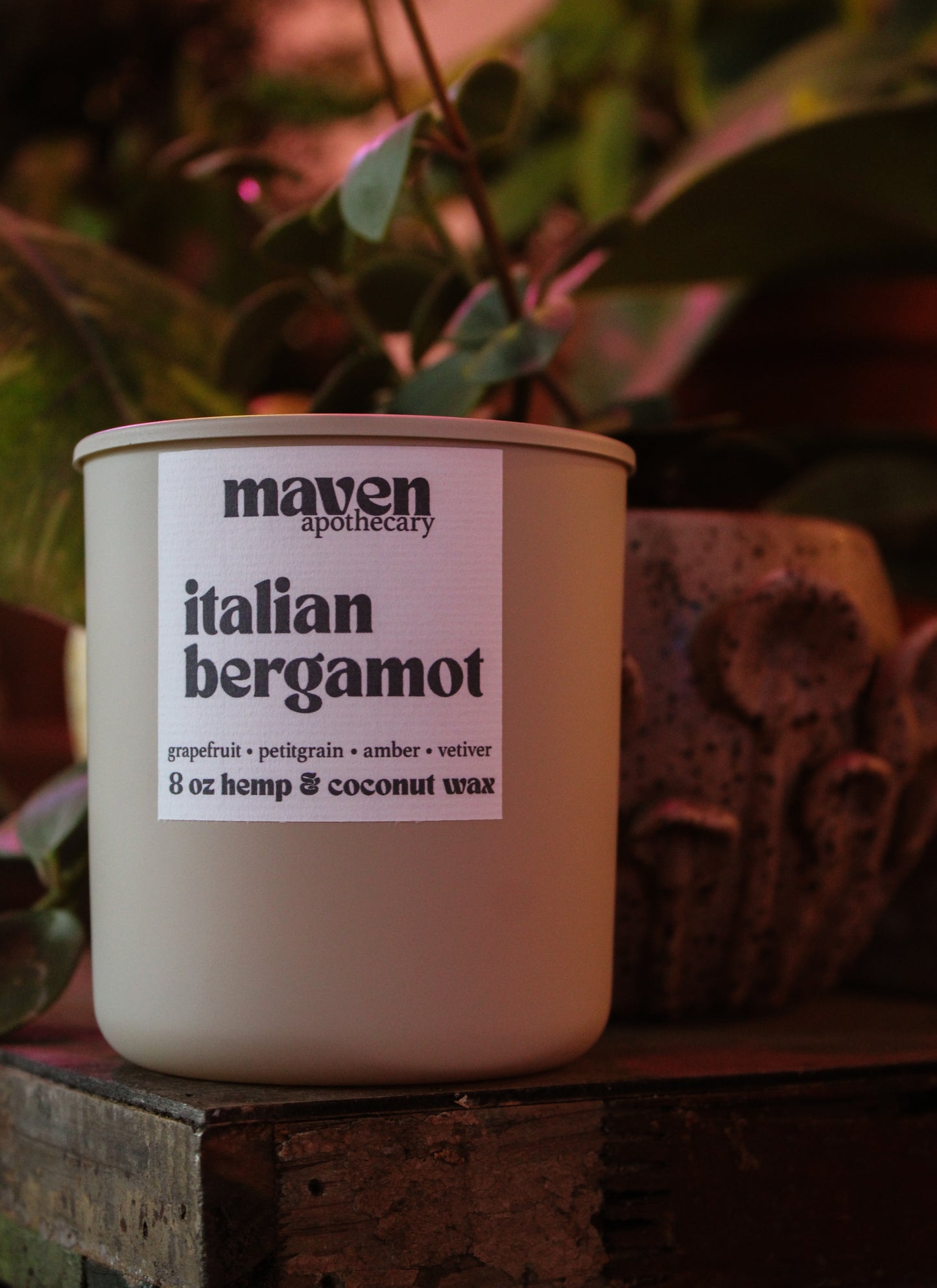 Italian Bergamot Hemp & Coconut Wax Candle 8oz