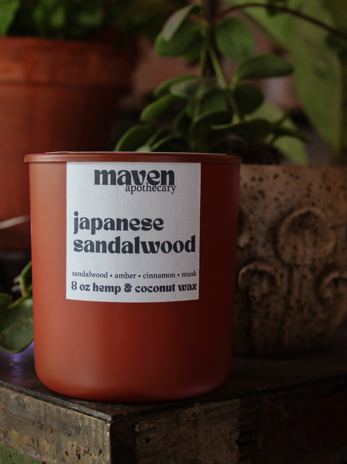 Japanese Sandalwood Hemp & Coconut Wax Candle 8oz