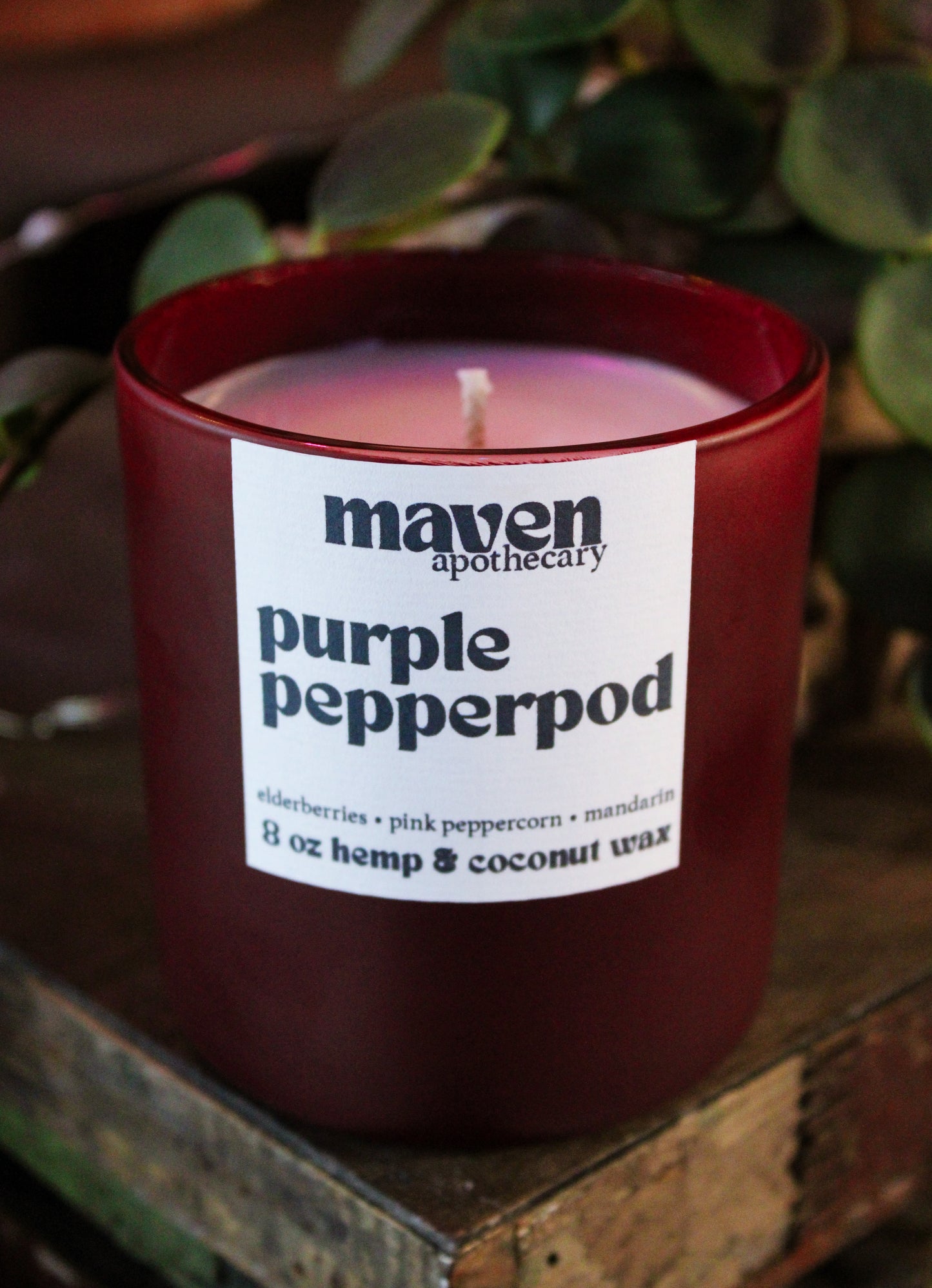 Purple Pepperpod Hemp & Coconut Wax Candle 8oz