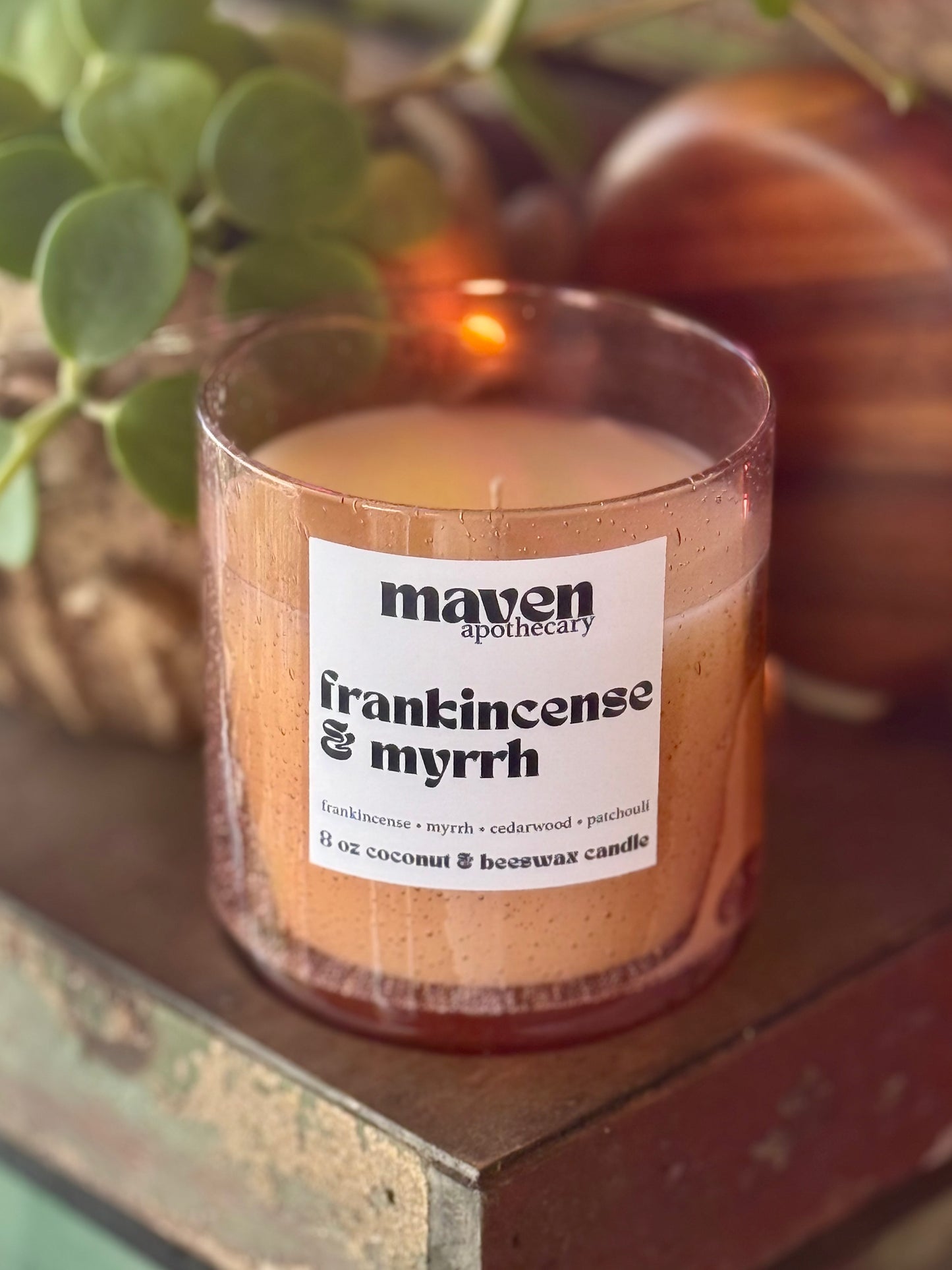 Frankincense & Myrrh Beeswax & Coconut Wax Candle 8oz