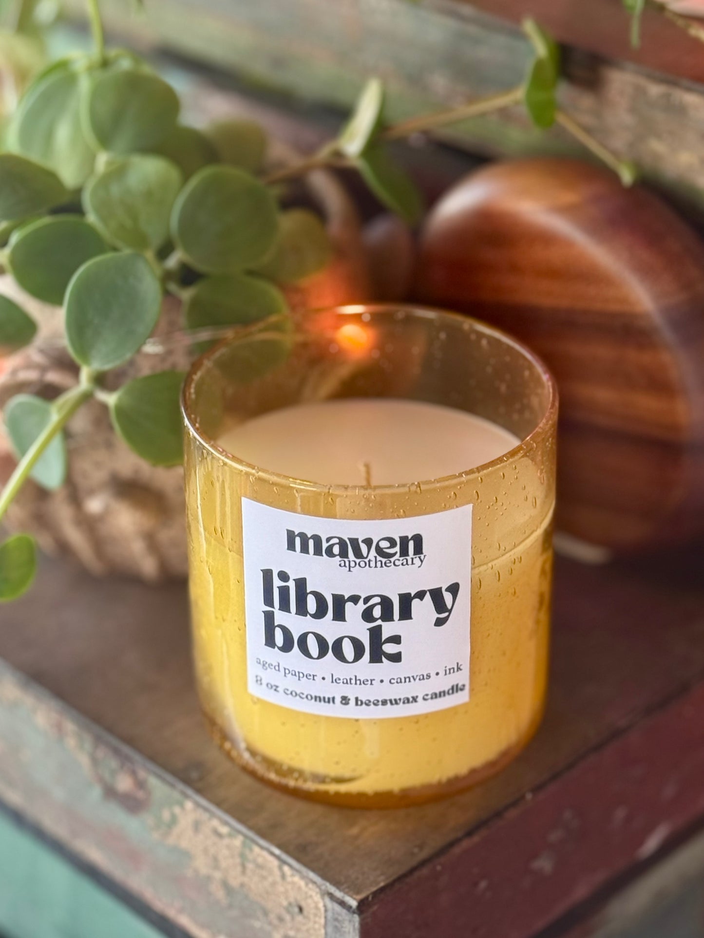 Library Book Beeswax & Coconut Wax Candle 8oz