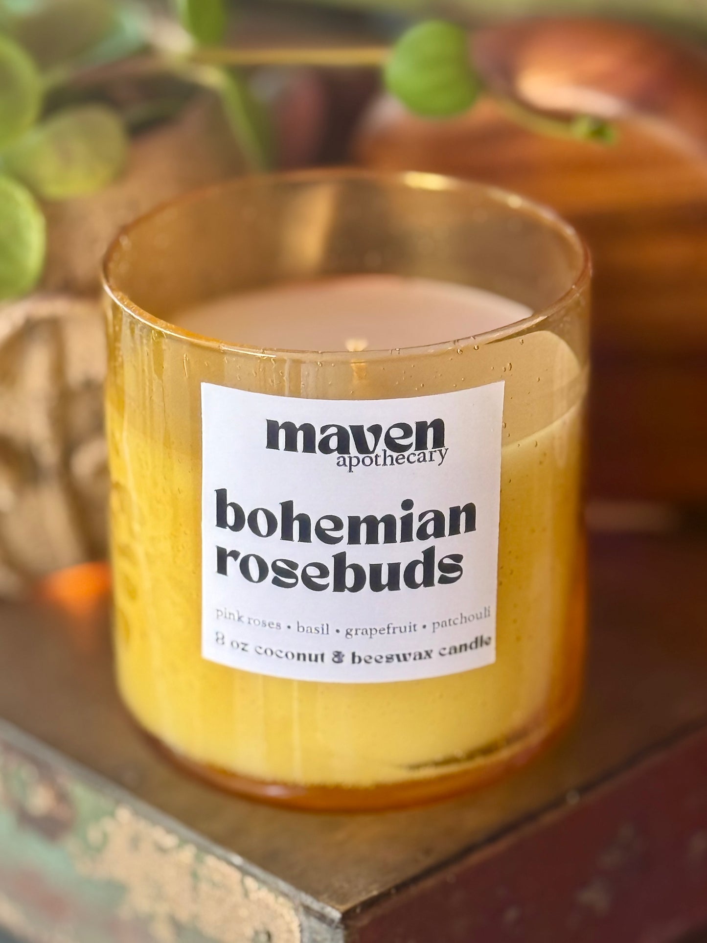 Bohemian Rosebuds Beeswax & Coconut Wax Candle 8oz
