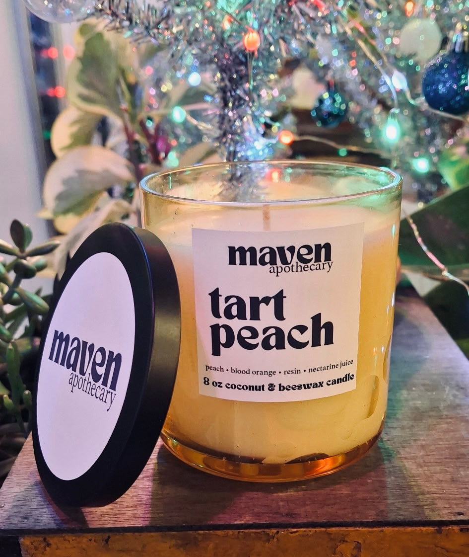 Tart Peach Beeswax & Coconut Wax Candle 8oz