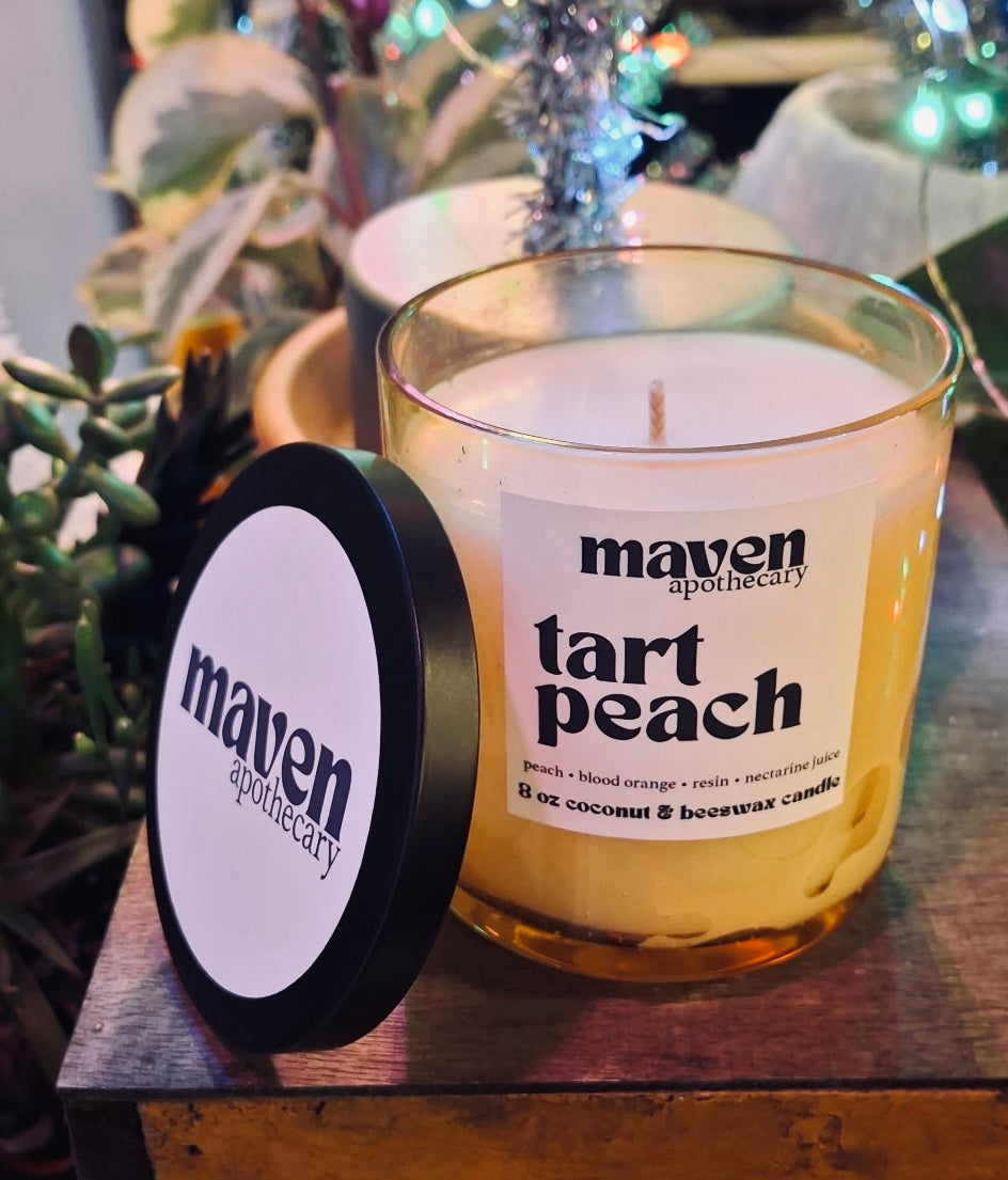 Tart Peach Beeswax & Coconut Wax Candle 8oz