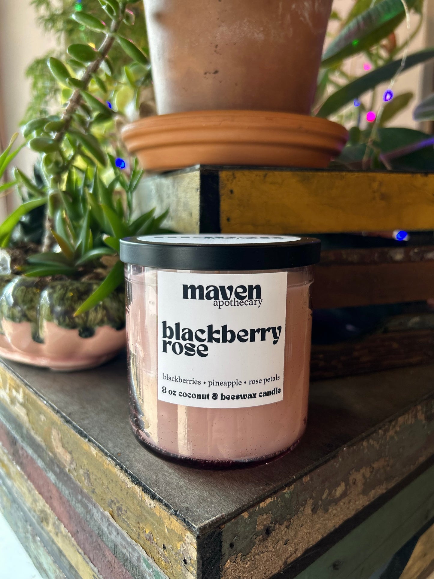 Blackberry Rose Beeswax & Coconut Wax Candle 8oz