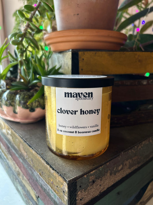 Clover Honey Beeswax & Coconut Wax Candle 8oz