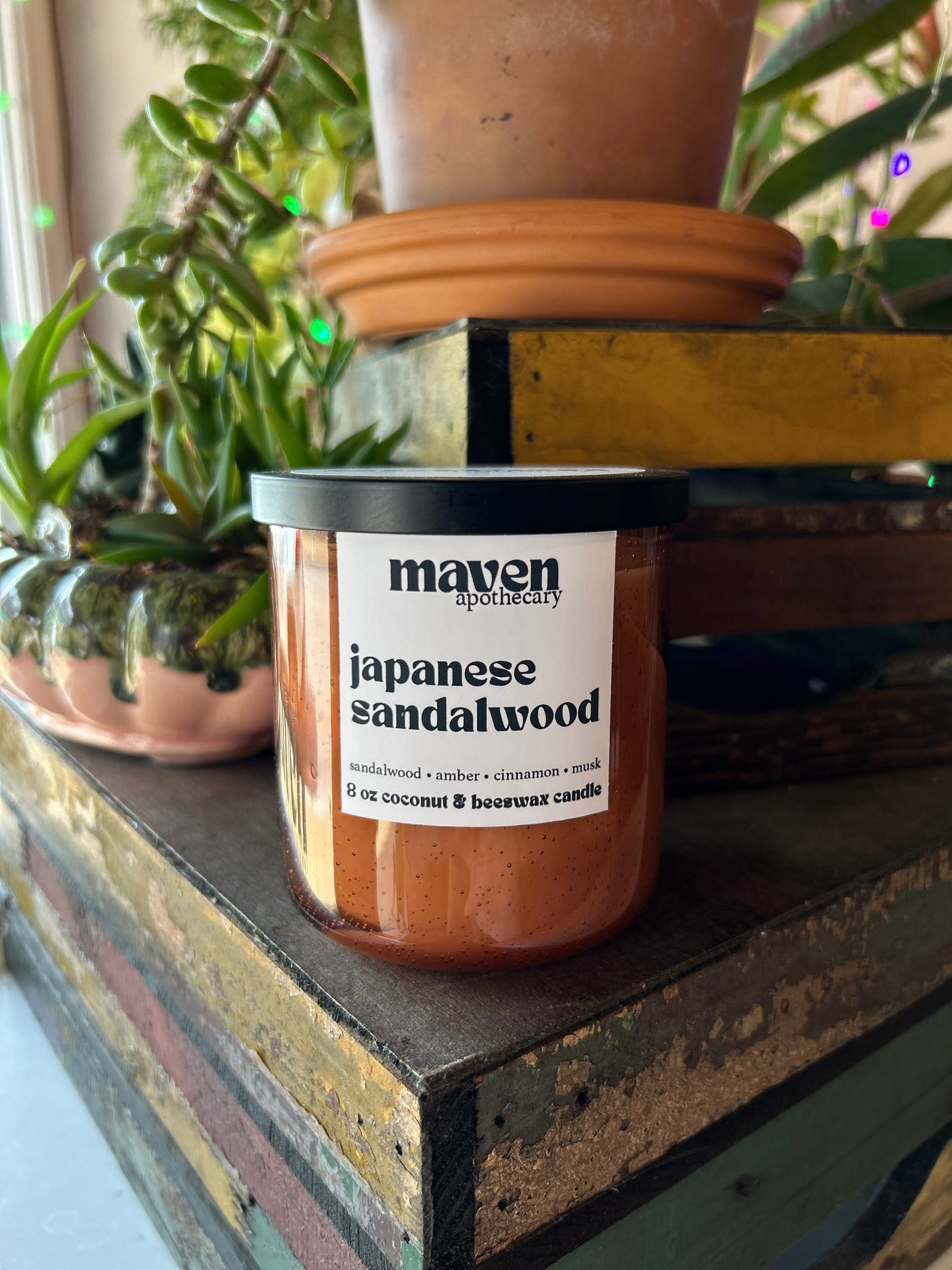 Japanese Sandalwood Beeswax & Coconut Wax Candle 8oz