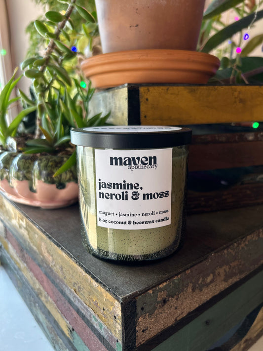 Jasmine, Neroli & Moss Beeswax & Coconut Wax Candle 8oz