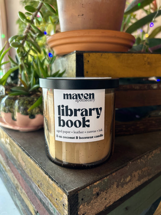 Library Book Beeswax & Coconut Wax Candle 8oz