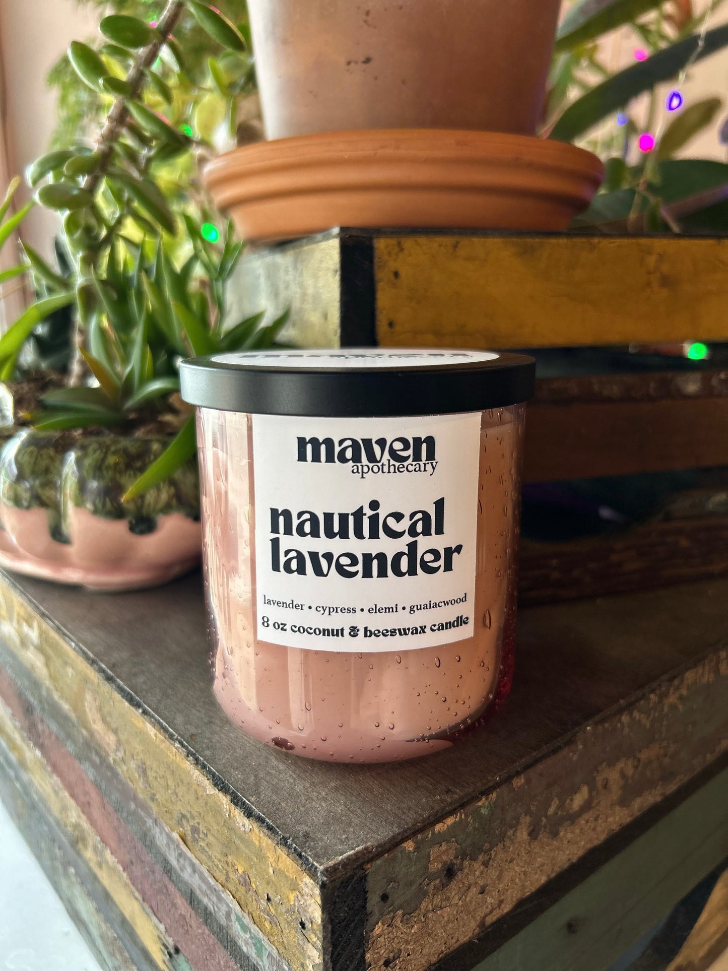 Nautical Lavender Beeswax & Coconut Wax Candle 8oz