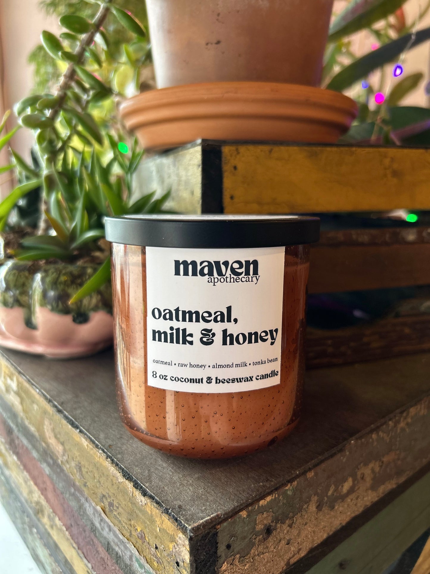 Oatmeal, Milk & Honey Beeswax & Coconut Wax Candle 8oz