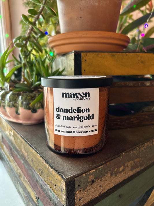 Dandelion & Marigold Beeswax & Coconut Wax Candle 8oz
