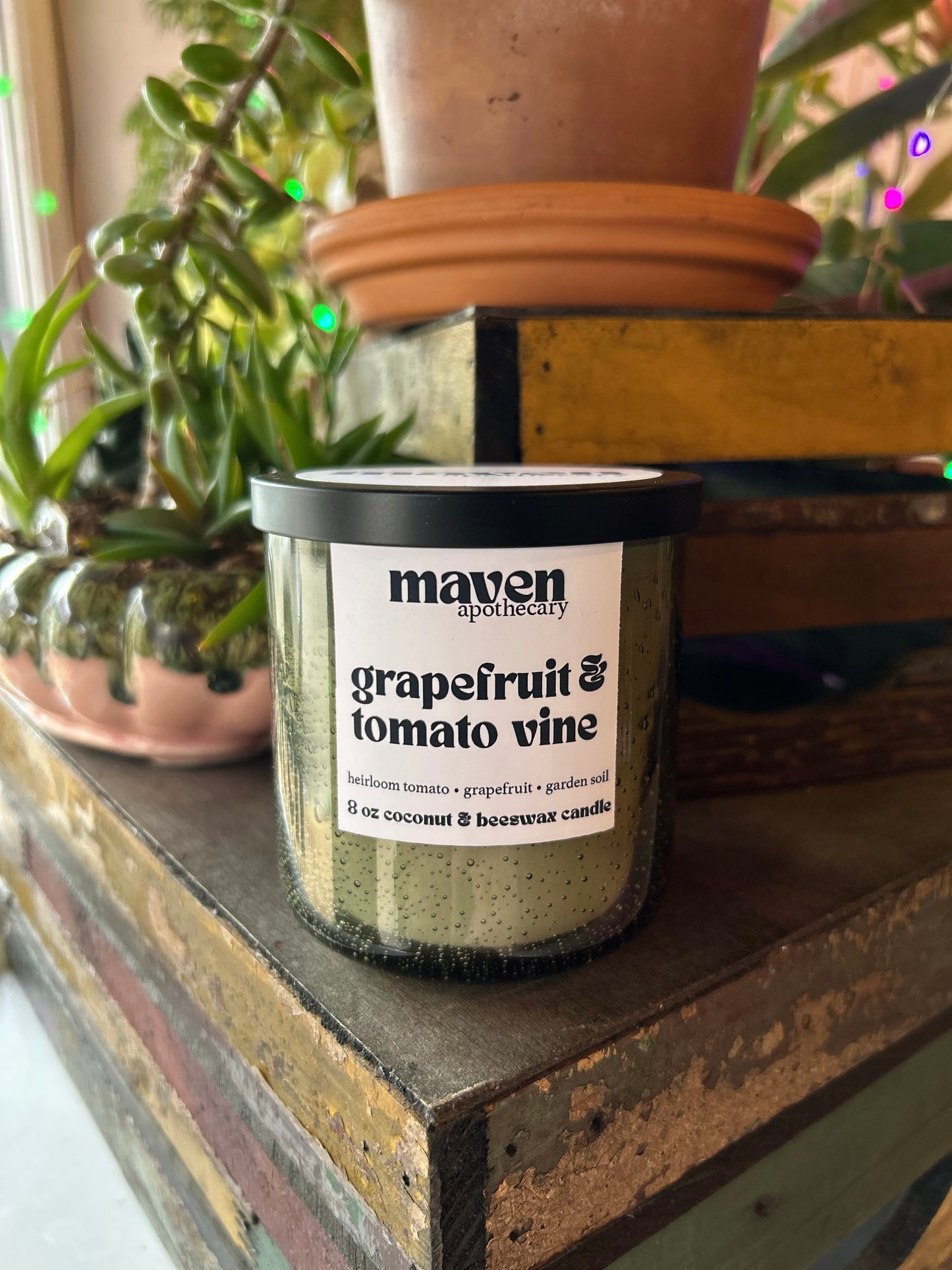 Grapefruit & Tomato Vine Beeswax & Coconut Wax Candle 8oz
