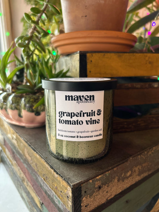 Grapefruit & Tomato Vine Beeswax & Coconut Wax Candle 8oz