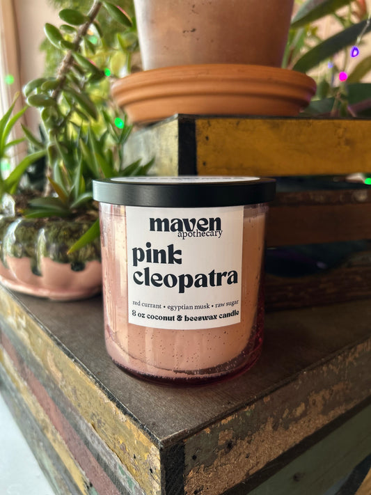 Pink Cleopatra Beeswax & Coconut Wax Candle 8oz