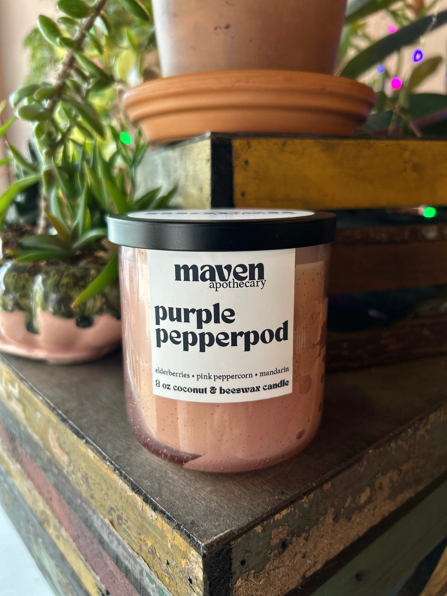 Purple Pepperpod Beeswax & Coconut Wax Candle 8oz