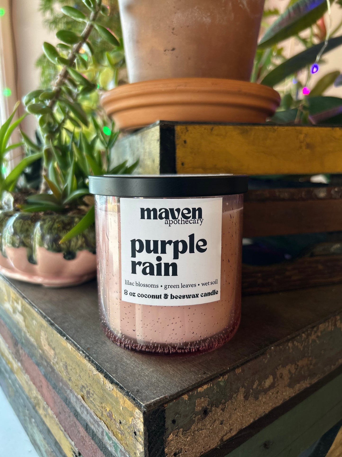 Purple Rain Beeswax & Coconut Wax Candle 8oz