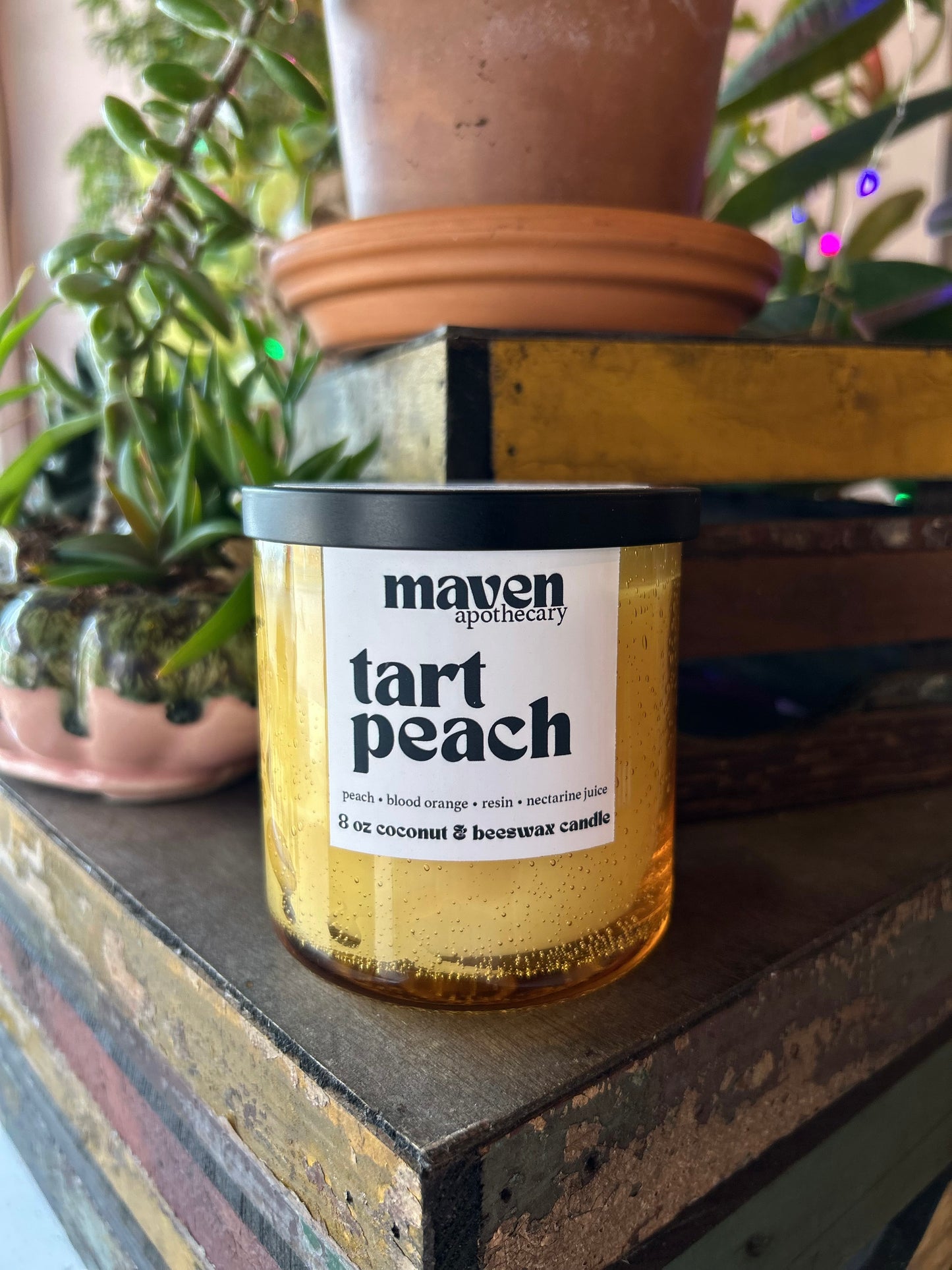 Tart Peach Beeswax & Coconut Wax Candle 8oz