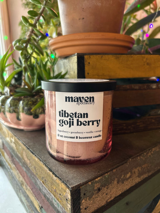 Tibetan Goji Berry Hemp & Coconut Wax Candle 8oz