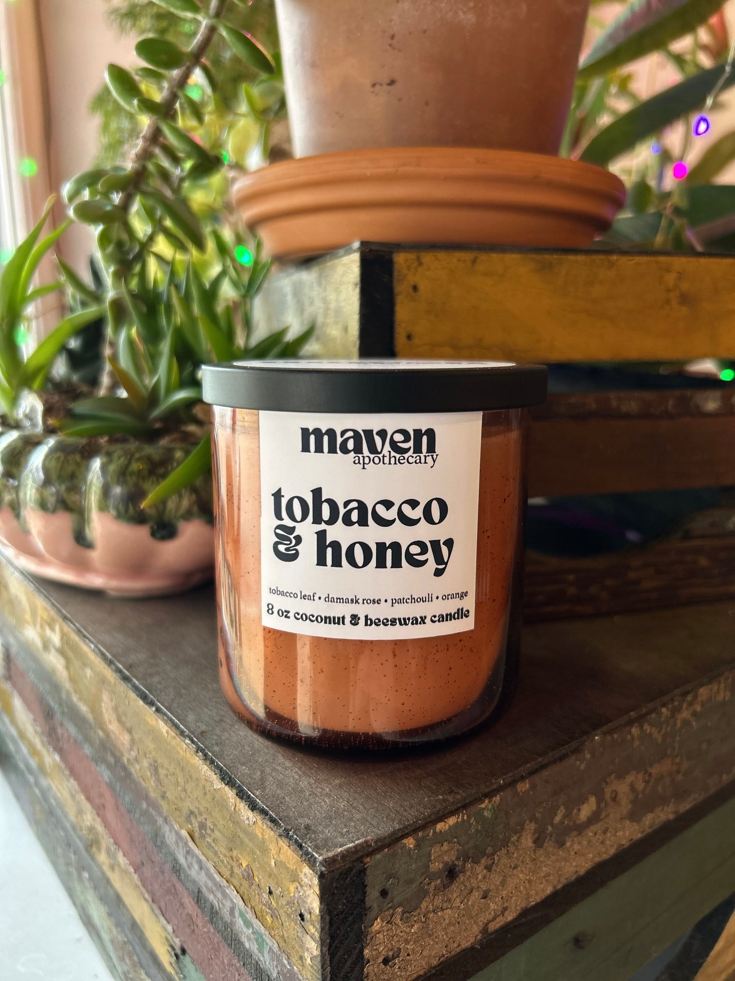 Tobacco & Honey Beeswax & Coconut Wax Candle 8oz
