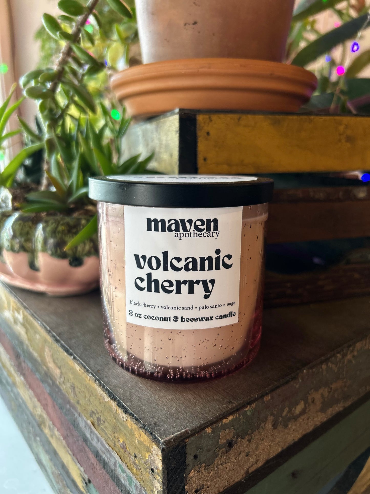 Volcanic Cherry Beeswax & Coconut Wax Candle 8oz