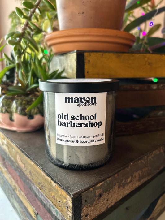 Old School Barbershop Beeswax & Coconut Wax Candle 8oz