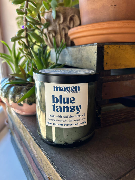 Blue Tansy Beeswax & Coconut Wax Candle 8oz