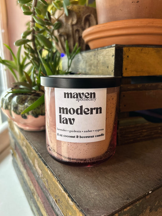 Modern Lav Beeswax & Coconut Wax Candle 8oz