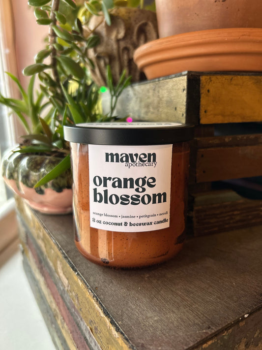 Orange Blossom Beeswax & Coconut Wax Candle 8oz
