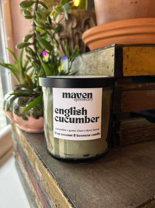 English Cucumber Beeswax & Coconut Wax Candle 8oz