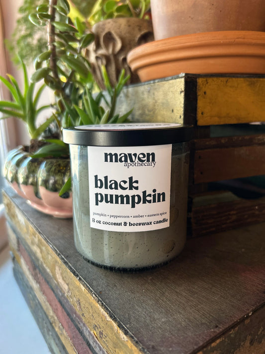 Black Pumpkin Beeswax & Coconut Wax Candle 8oz