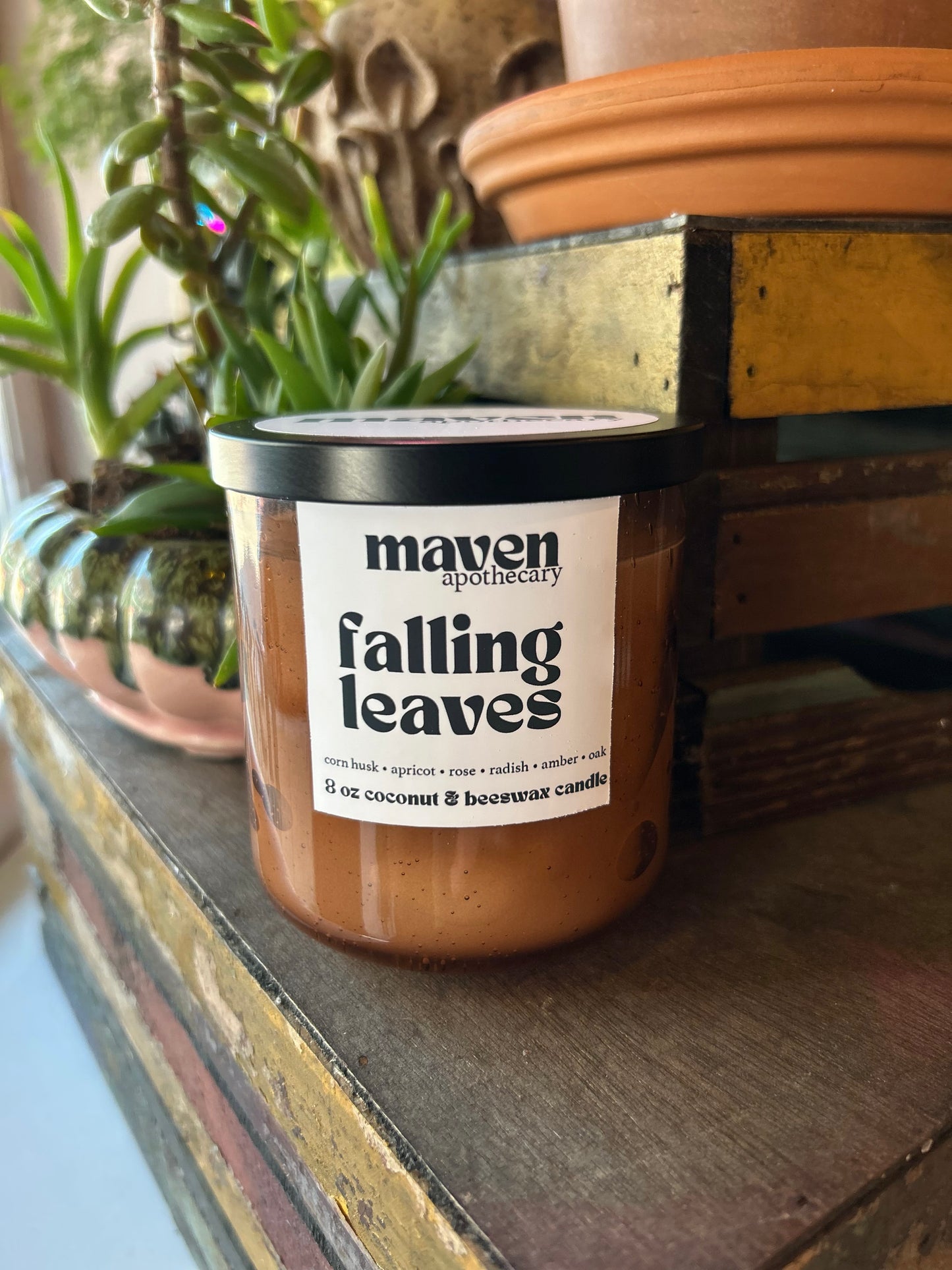 Falling Leaves Beeswax & Coconut Wax Candle 8oz
