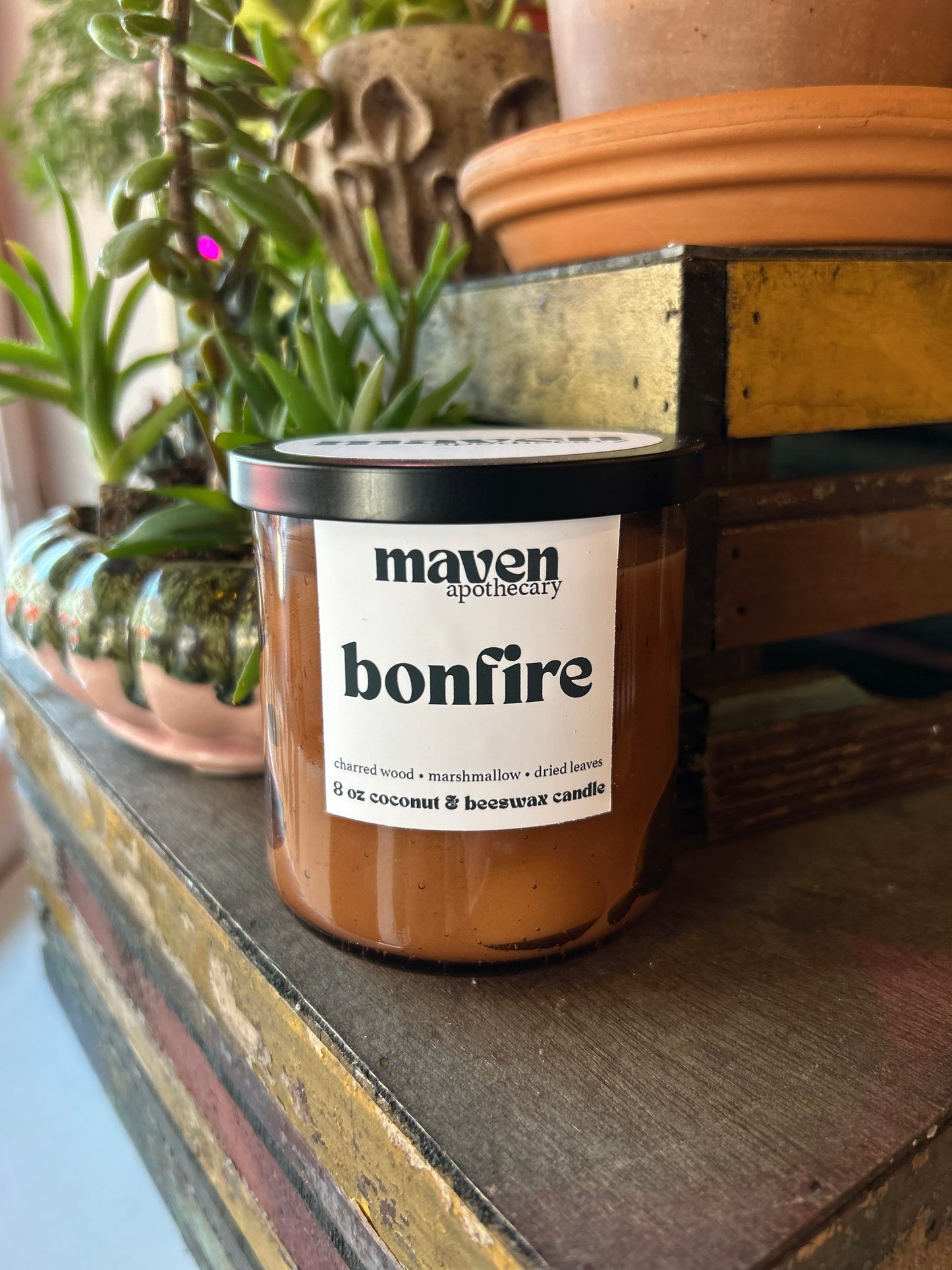 Bonfire Hemp & Coconut Wax Candle 8oz