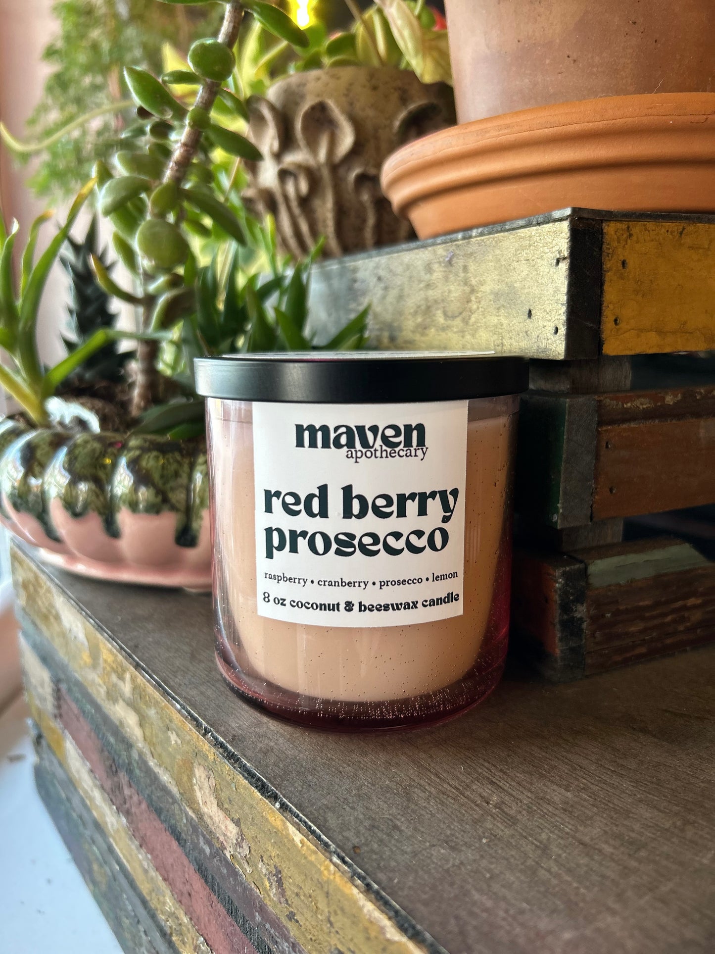 Red Berry Prosecco Beeswax & Coconut Wax Candle 8oz