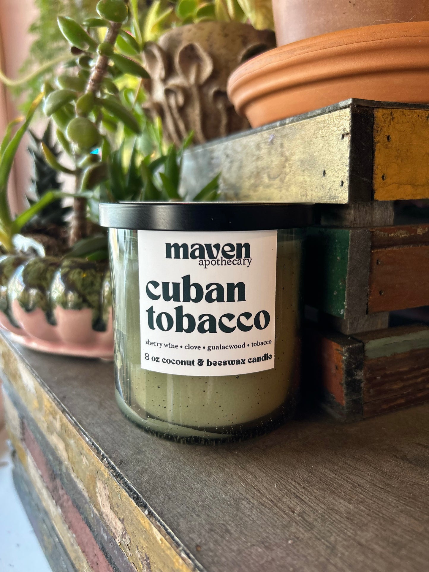 Cuban Tobacco Beeswax & Coconut Wax Candle 8oz