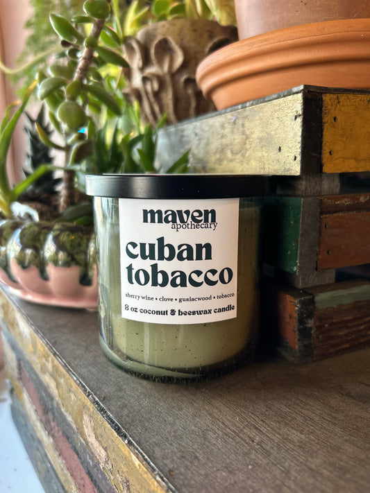 Cuban Tobacco Beeswax & Coconut Wax Candle 8oz