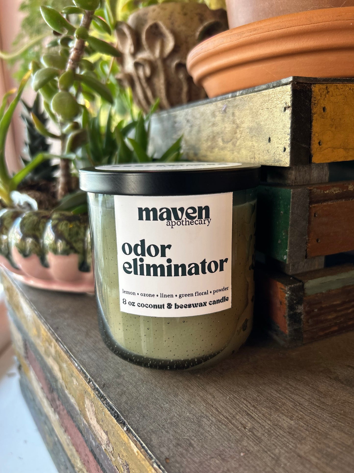 Odor Eliminator Beeswax & Coconut Wax Candle 8oz