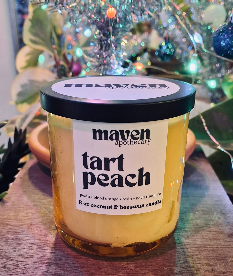 Tart Peach Beeswax & Coconut Wax Candle 8oz