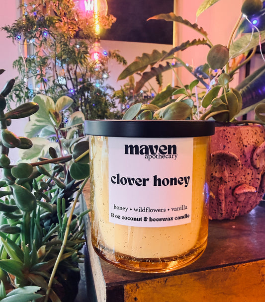 Clover Honey Beeswax & Coconut Wax Candle 8oz