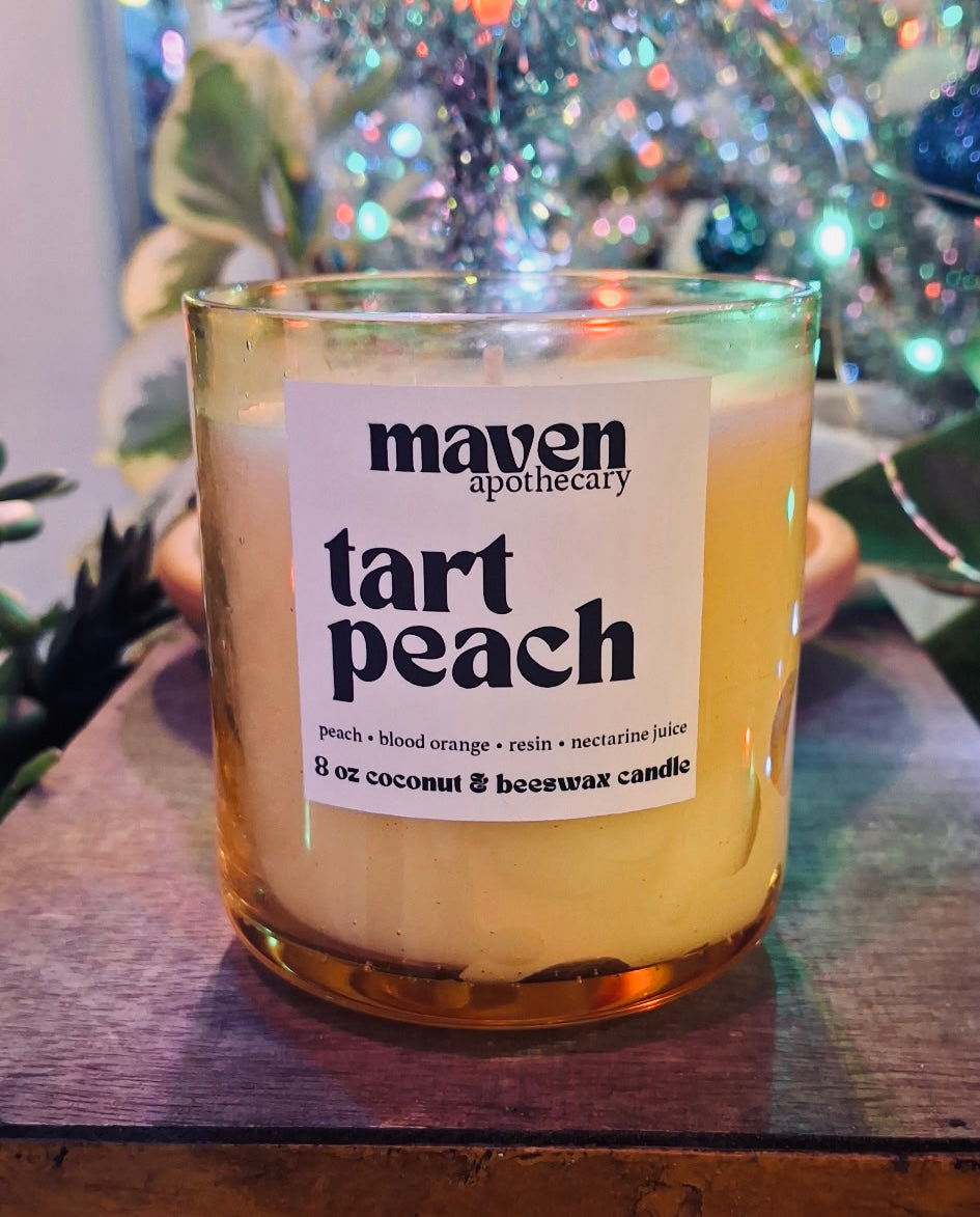 Tart Peach Beeswax & Coconut Wax Candle 8oz
