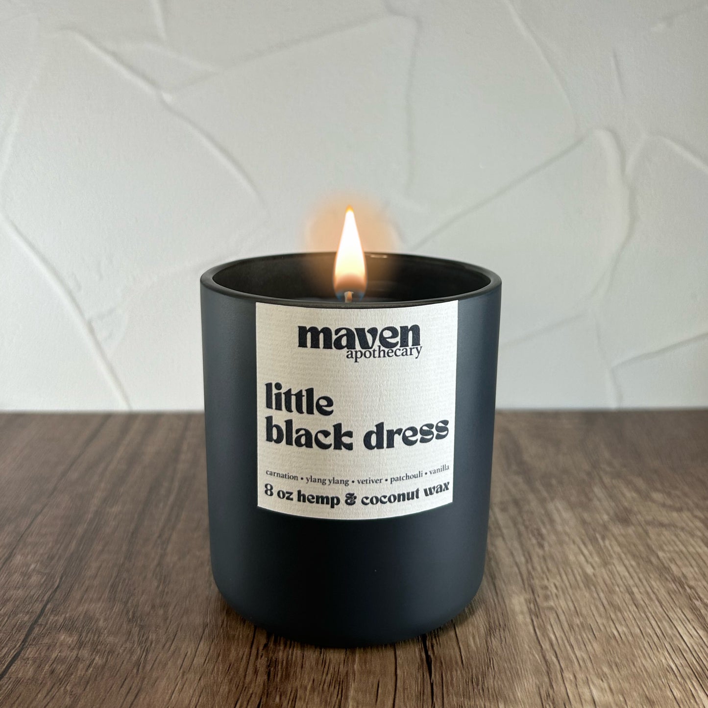 Little Black Dress Hemp & Coconut Wax Candle 8oz