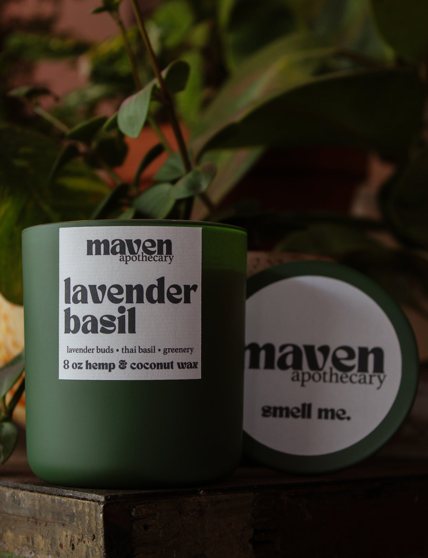 Lavender Basil Hemp & Coconut Wax Candle 8oz