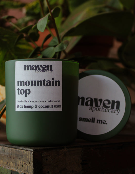 Mountain Top Hemp & Coconut Wax Candle 8oz