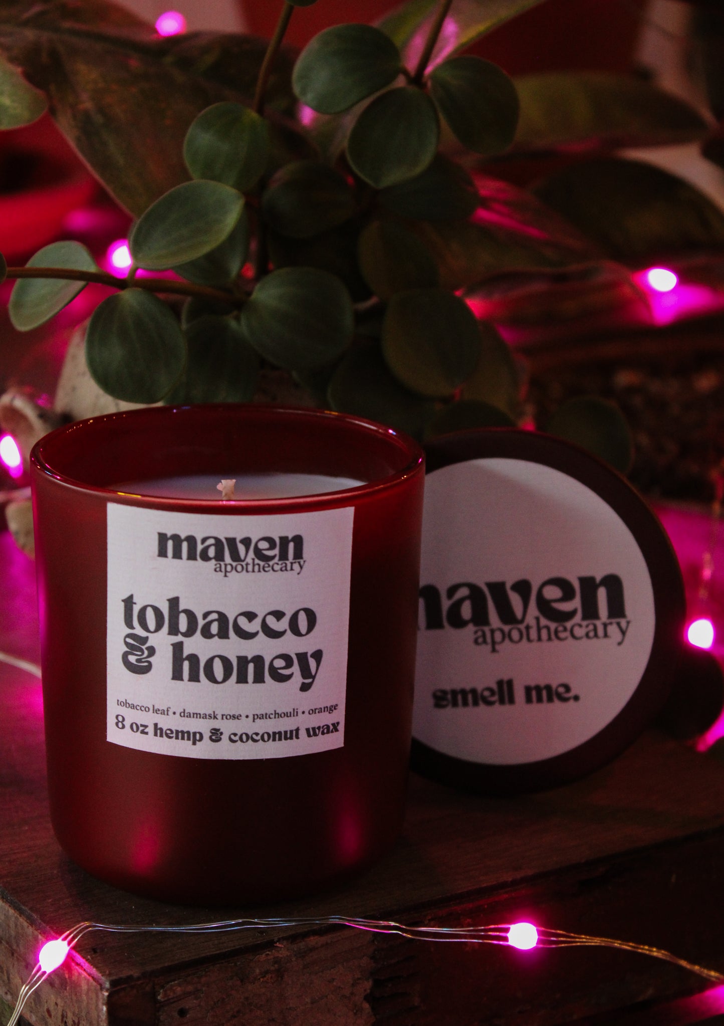 Tobacco & Honey Hemp & Coconut Wax Candle 8oz