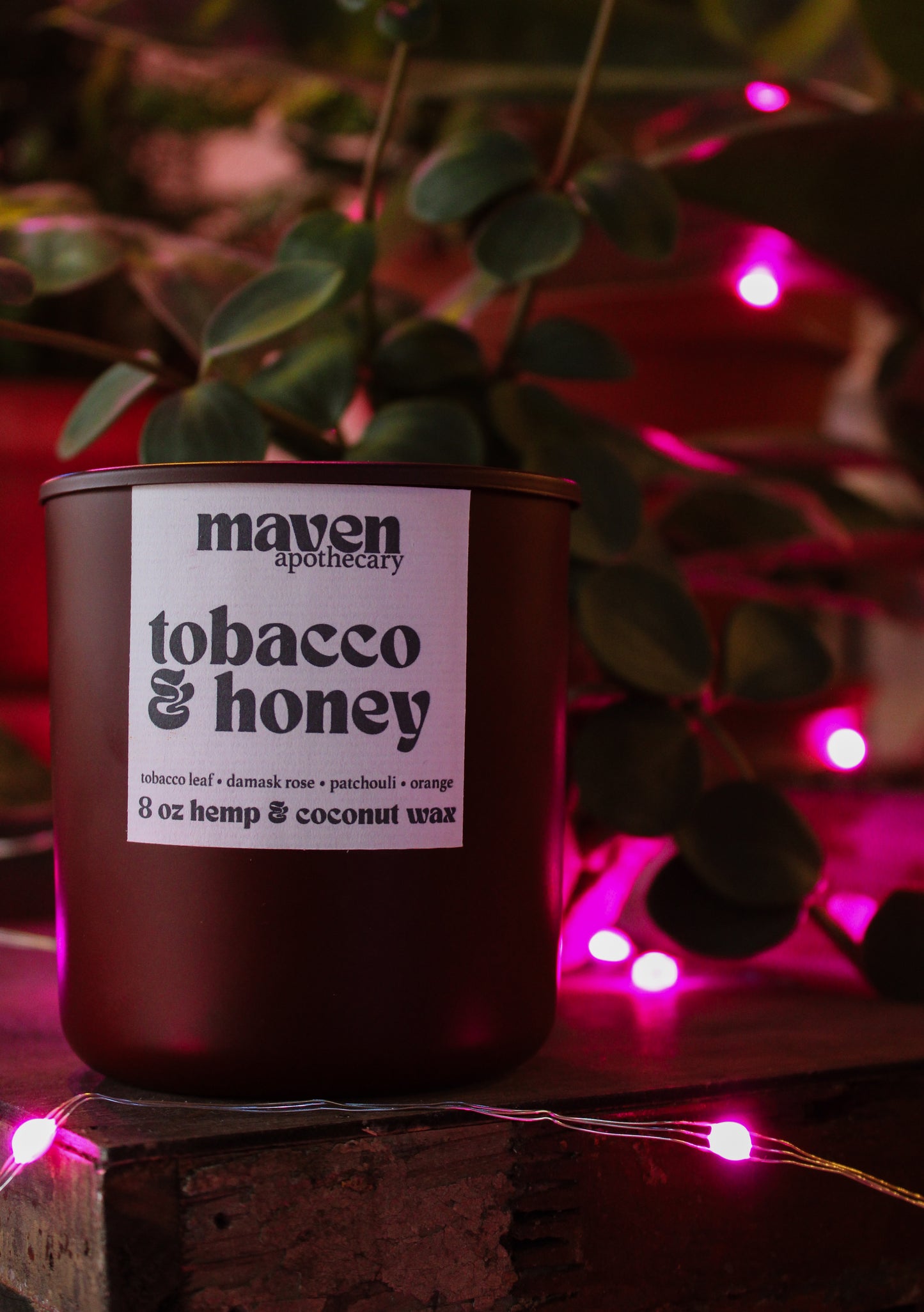 Tobacco & Honey Hemp & Coconut Wax Candle 8oz