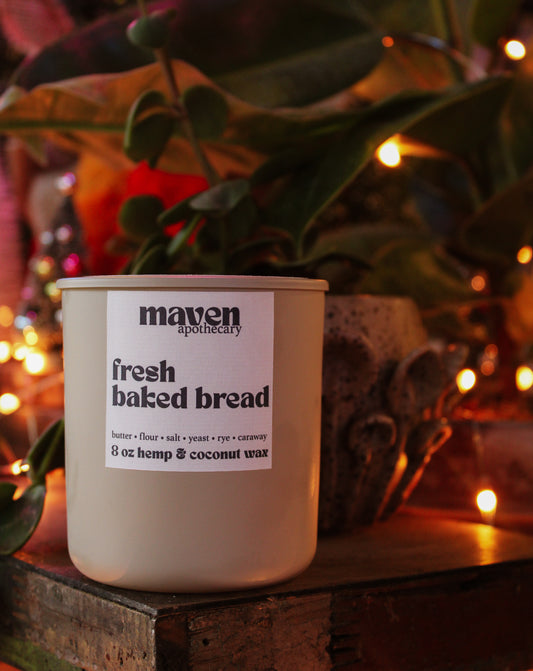 Fresh Baked Bread Hemp & Coconut Wax Candle 8oz