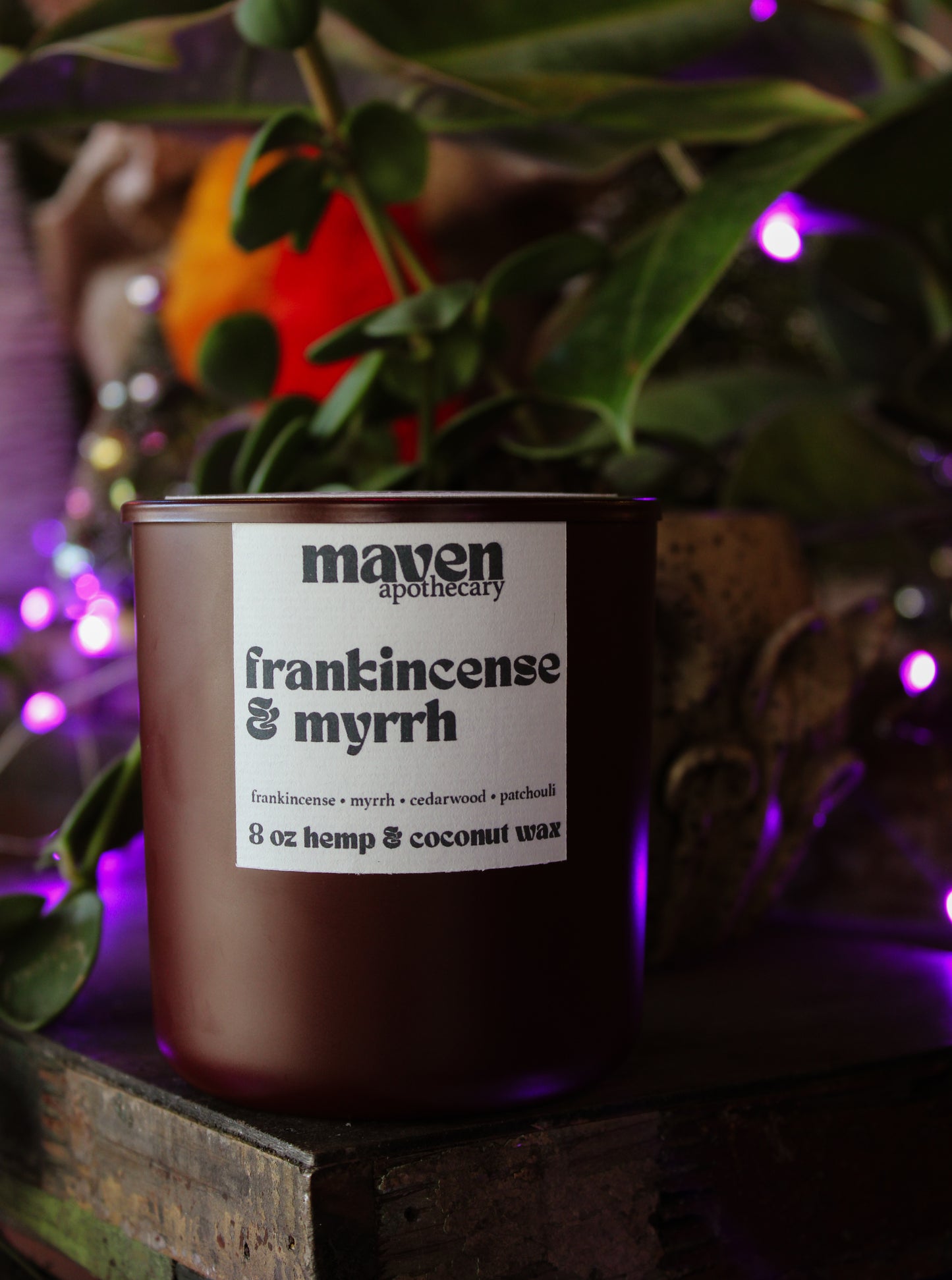 Frankincense & Myrrh Hemp & Coconut Wax Candle 8oz